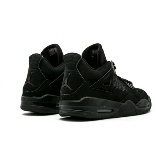 LJR Jordans 4 Black Cat BLACK/BLACK-LT GRAPHITE Shoes 308497 002