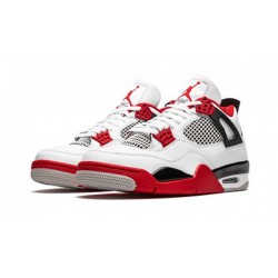 LJR Jordans 4 "Fire Red" WHITE/FIRE RED-BLACK-TECH GREY Shoes DC7770 160