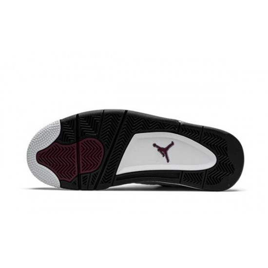 LJR Jordans 4 PSG WHITE/NEUTRAL GREY-BLACK-BORDE Shoes CZ5624 100