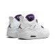 LJR Jordans 4 Retro Metallic Purple WHITE/COURT PURPLE-METALLIC SI Shoes 408452 115