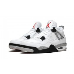 LJR Jordans 4 Retro OG "White Cement" WHITE/FIRE RED-BLACK-TECH GREY Shoes 840606 192
