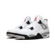 LJR Jordans 4 Retro OG White Cement WHITE/FIRE RED-BLACK-TECH GREY Shoes 840606 192