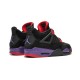LJR Jordans 4 Retro Raptors BLACK/COURT PURPLE-UNIVERSITY Shoes AQ3816 056