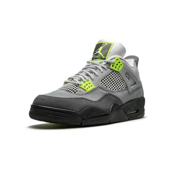 LJR Jordans 4 Retro SE Neon 95 COOL GREY/VOLT-WOLF GREY-ANTHR Shoes CT5342 007