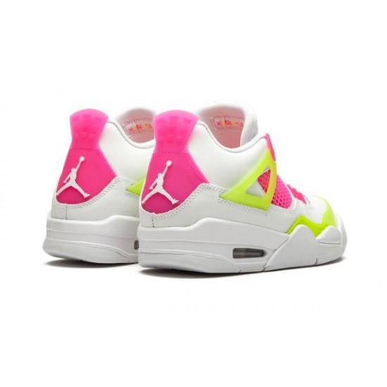 LJR Jordans 4 Retro White Lemon Pink WHITE/LEMON VENOM/PINK BLAST Shoes CV7808 100