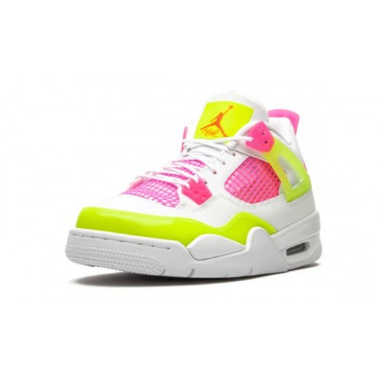 LJR Jordans 4 Retro White Lemon Pink WHITE/LEMON VENOM/PINK BLAST Shoes CV7808 100