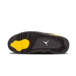 LJR Jordans 4 "Thunder" BLACK/WHITE-TOUR YELLOW Shoes 308497 008