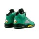 LJR Jordans 5 Retro Oregon Ducks BLACK/YELLOW STRIKE-AP GREEN Shoes 454803 535