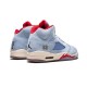 LJR Jordans 5 Retro Ice Blue ICE BLUE/UNIVERSITY RED-SAIL-M Shoes CI1899 400