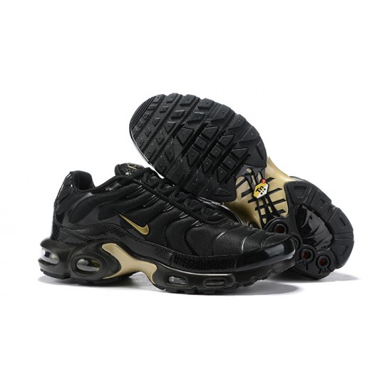 Nike Air Max Plus Tn Men Black Gold 852630-001 Sneakers