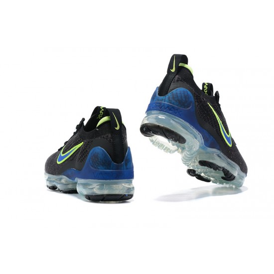 Nike Air VaporMax 2021 Flyknit W/M Black Green and Blue Sneakers