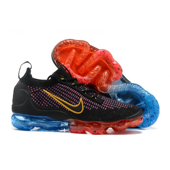 Nike Air VaporMax 2021 Flyknit W/M Black Red and Blue Sneakers