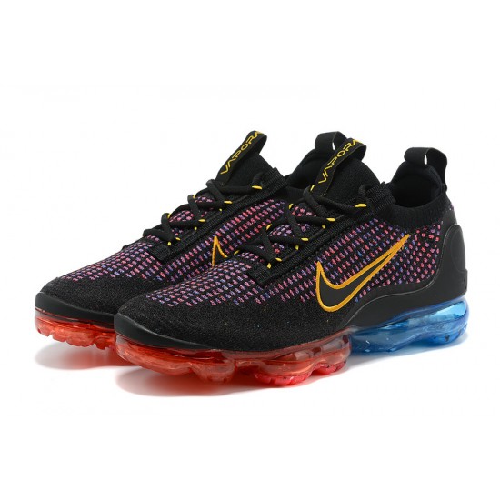 Nike Air VaporMax 2021 Flyknit W/M Black Red and Blue Sneakers