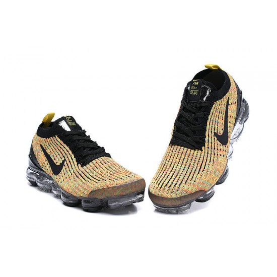 Nike Air VaporMax Flyknit 3 W/M Black Yellow Sneakers  AJ6900-006