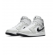 LJR Jordans 1 Mid Grey Fog (W) White/Light Smoke Shoes BQ6472 015