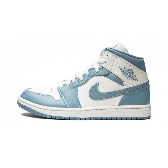 Nike Air Jordan 1 Mid Womens UNC BQ6472-141 Shoes