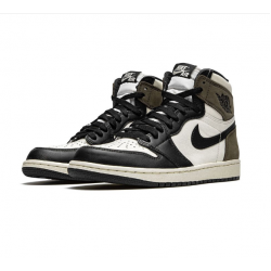 LJR Jordans 1 High "Dark Mocha" Black White Brown Shoes 555088 105 