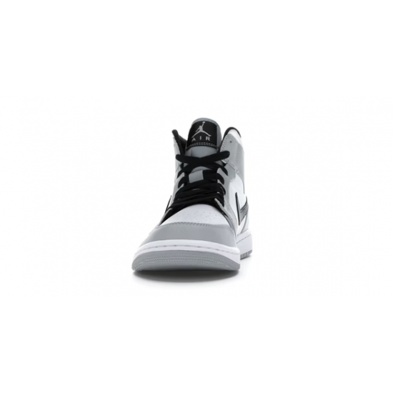 LJR Jordans 1  Mid Light Smoke Grey Shoes 554724 092