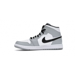 LJR Jordans 1  Mid Light Smoke Grey Shoes 554724 092