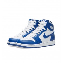 LJR Jordans 1 Retro High OG BG WHITE/STORMBLUE Shoes 575441 127