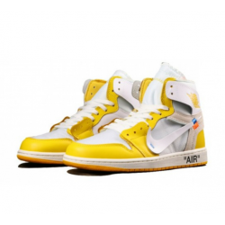 LJR Jordans 1 High Canary Yellow CANARY YELLOW/WHITE Shoes AQ0818 149