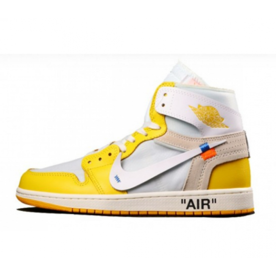 LJR Jordans 1 High Canary Yellow CANARY YELLOW/WHITE Shoes AQ0818 149