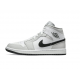 LJR Jordans 1 Mid Grey Fog (W) White/Light Smoke Shoes BQ6472 015