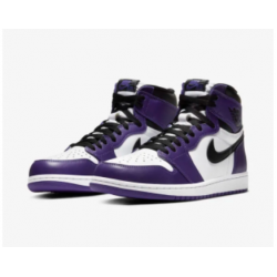 LJR Jordans 1 Retro High Court Purple White Shoes 555088 500