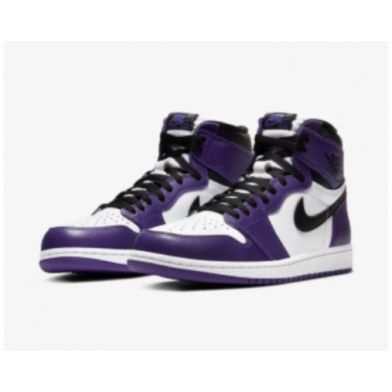 LJR Jordans 1 Retro High Court Purple White Shoes 555088 500